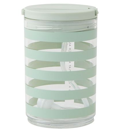 Design Letters Becher m. Strohhalme - Kids - 330 ml - Green Stre