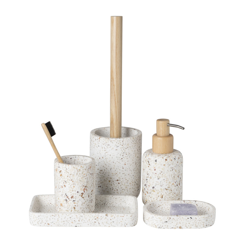 Badkamer plateau Terrazzo - wit - 2.5x19x11 cm