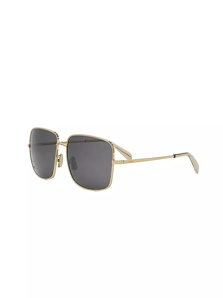 CELINE Rhinestone Triomphe goldene eckige Sonnenbrille gold
