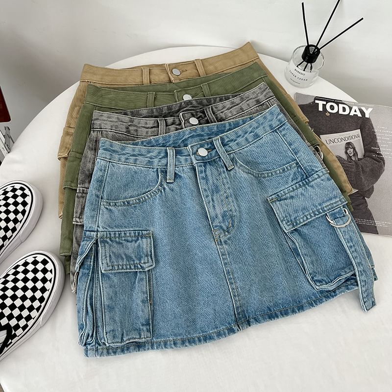 Babique - Lage denim minirok