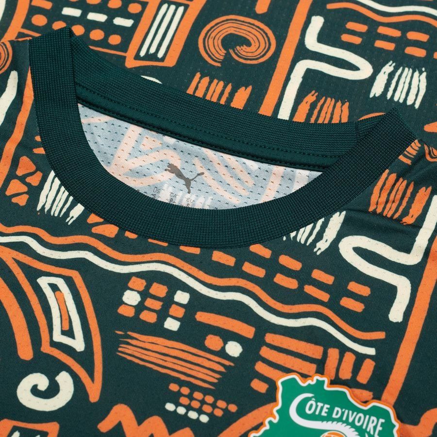 Côte D'Ivoire T-shirt d'Entraînement Avant-Match Africa Cup of Nations 2025 - Vert/Orange