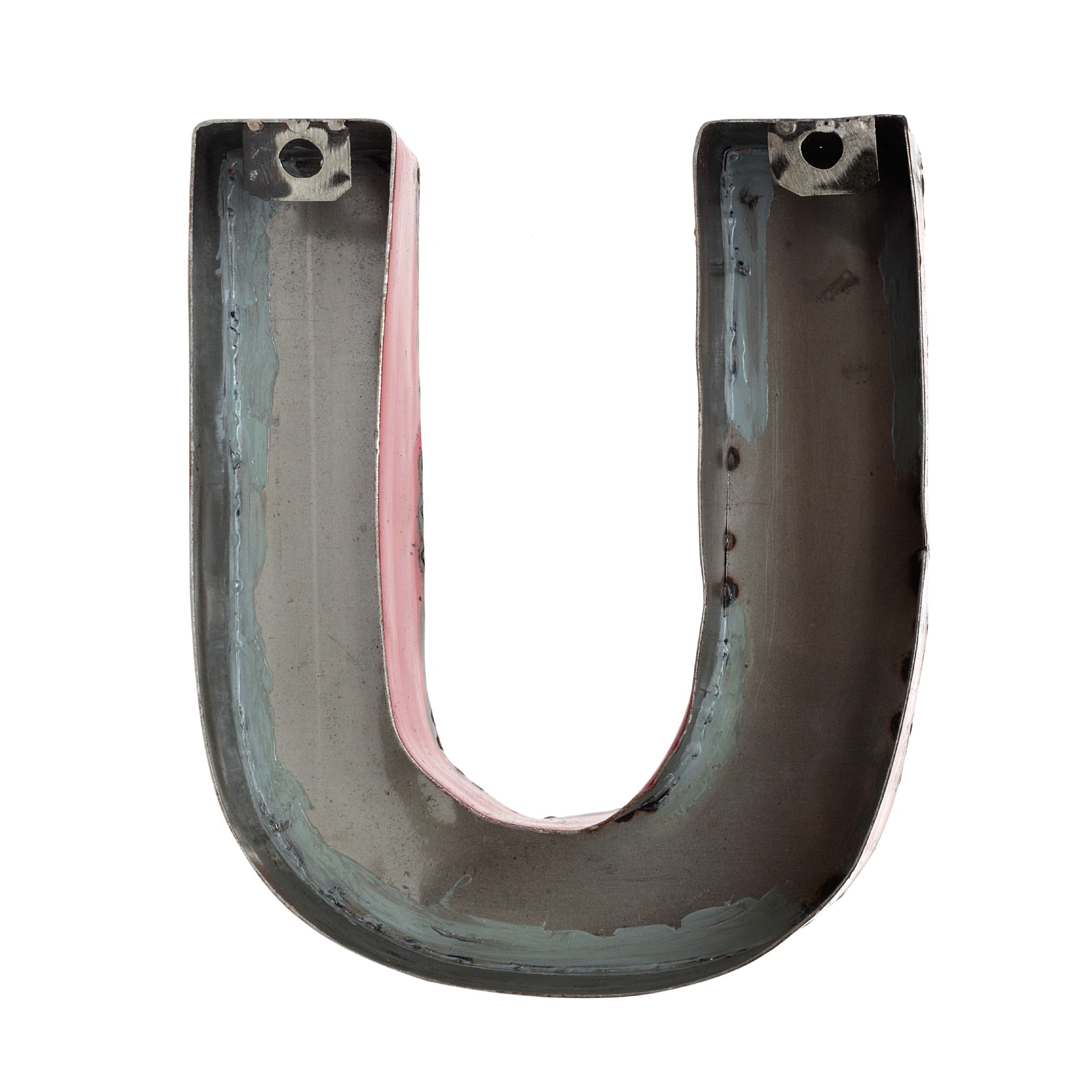 Metallbuchstabe 'U', multicolor, T 17 cm, B 21 cm, H 4 cm von fischer's lagerhaus