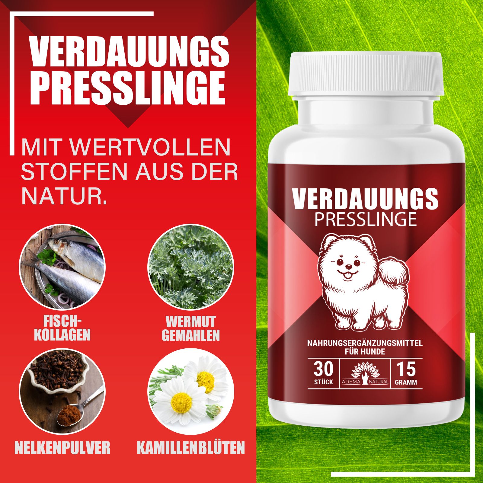 Adema Natural® | Verdauungs-Snack | für Hunde