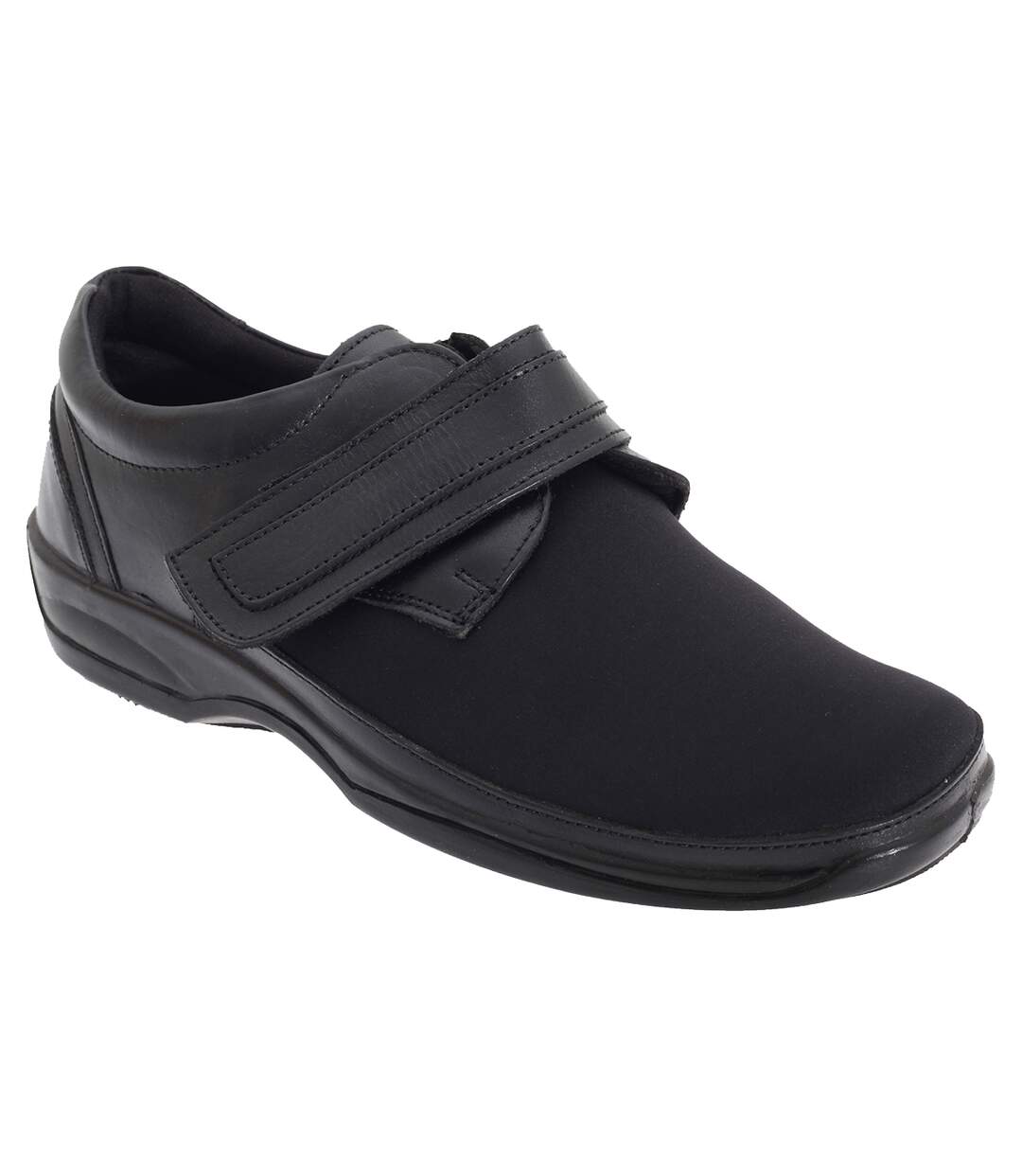 Mod Comfys - Chaussures à scratch (pieds larges) - Femme (Noir) - UTDF364