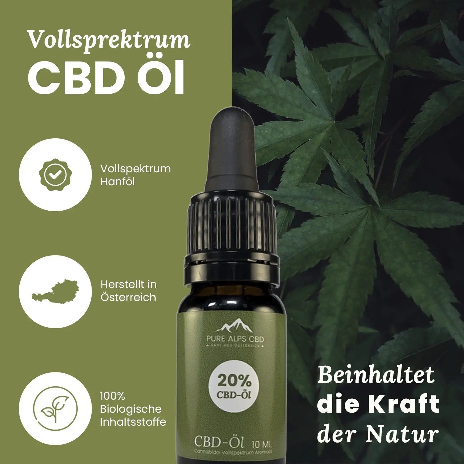 Pure Alps CBD Vollspektrum Öl Tropfen 50%