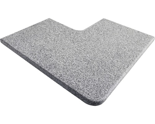 FLAIRSTONE Zwembadrand IJsland wit grijs hoekstuk binnen + buiten afgerond 60x35 / 60x35 x 3 cm