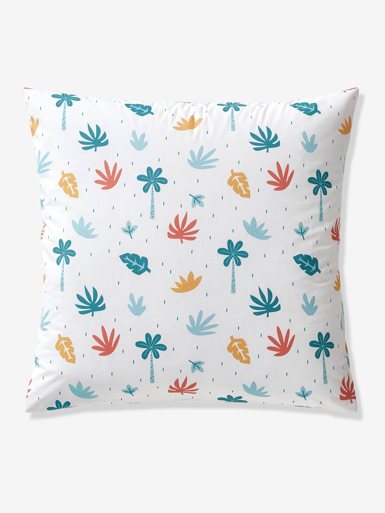 Conjunto infantil de capa de edredom e fronha, estampa de crocodilo, branco claro, liso com motivos.