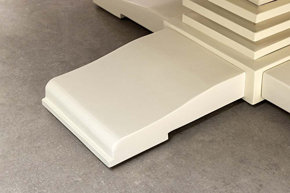 Runder Esstisch HAMPTONS 120cm hellbraun creme recycelte Pinie Massivholz