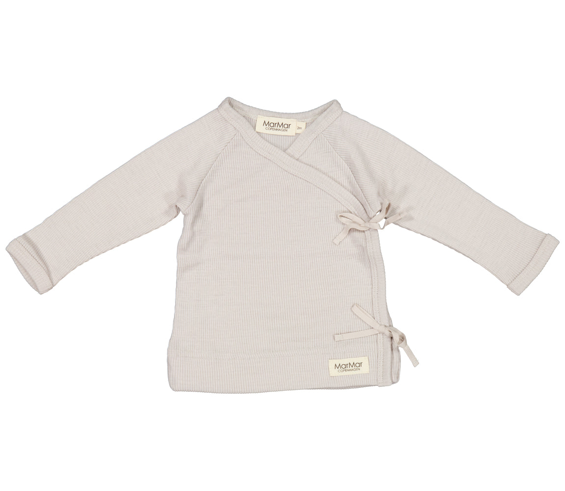 Tut Wrap LS, Uld Rib Bluse - Pepple