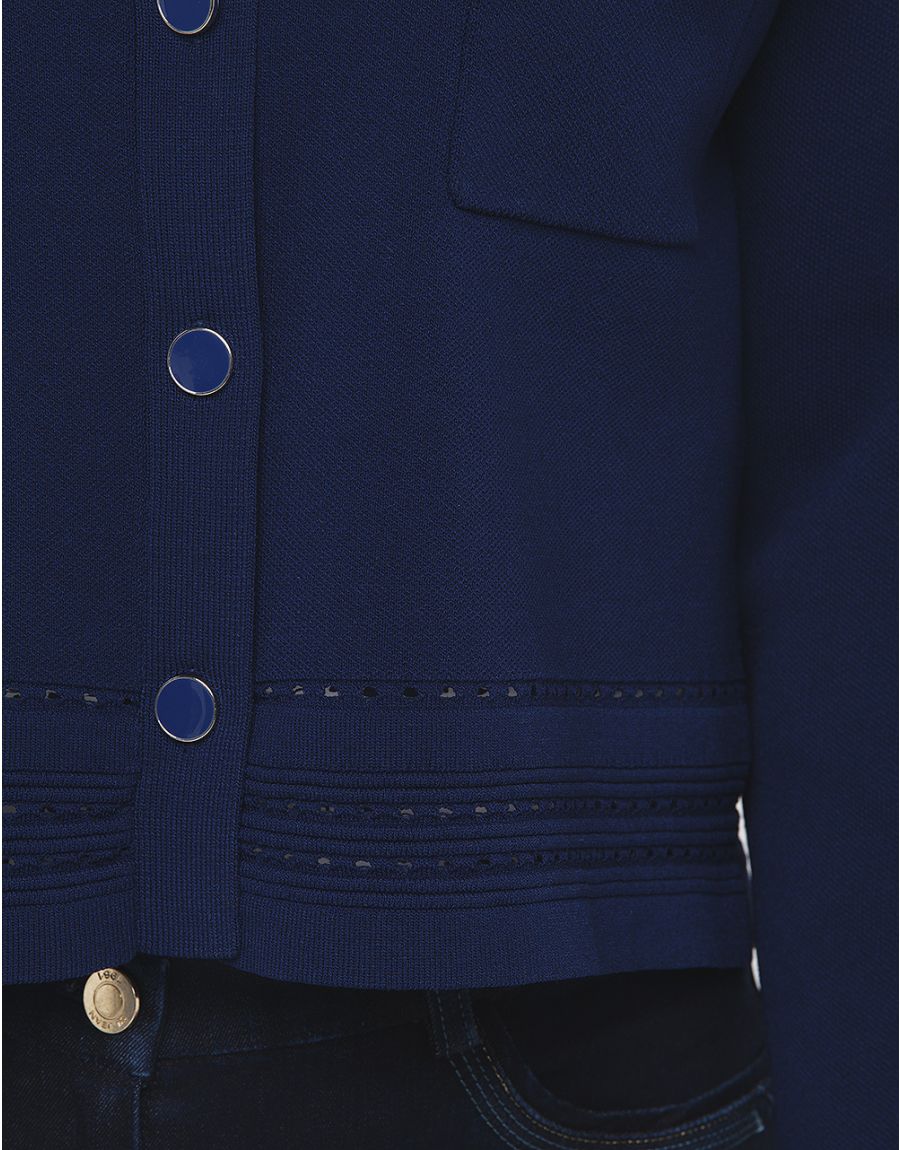 Gilet col chemisier bleu