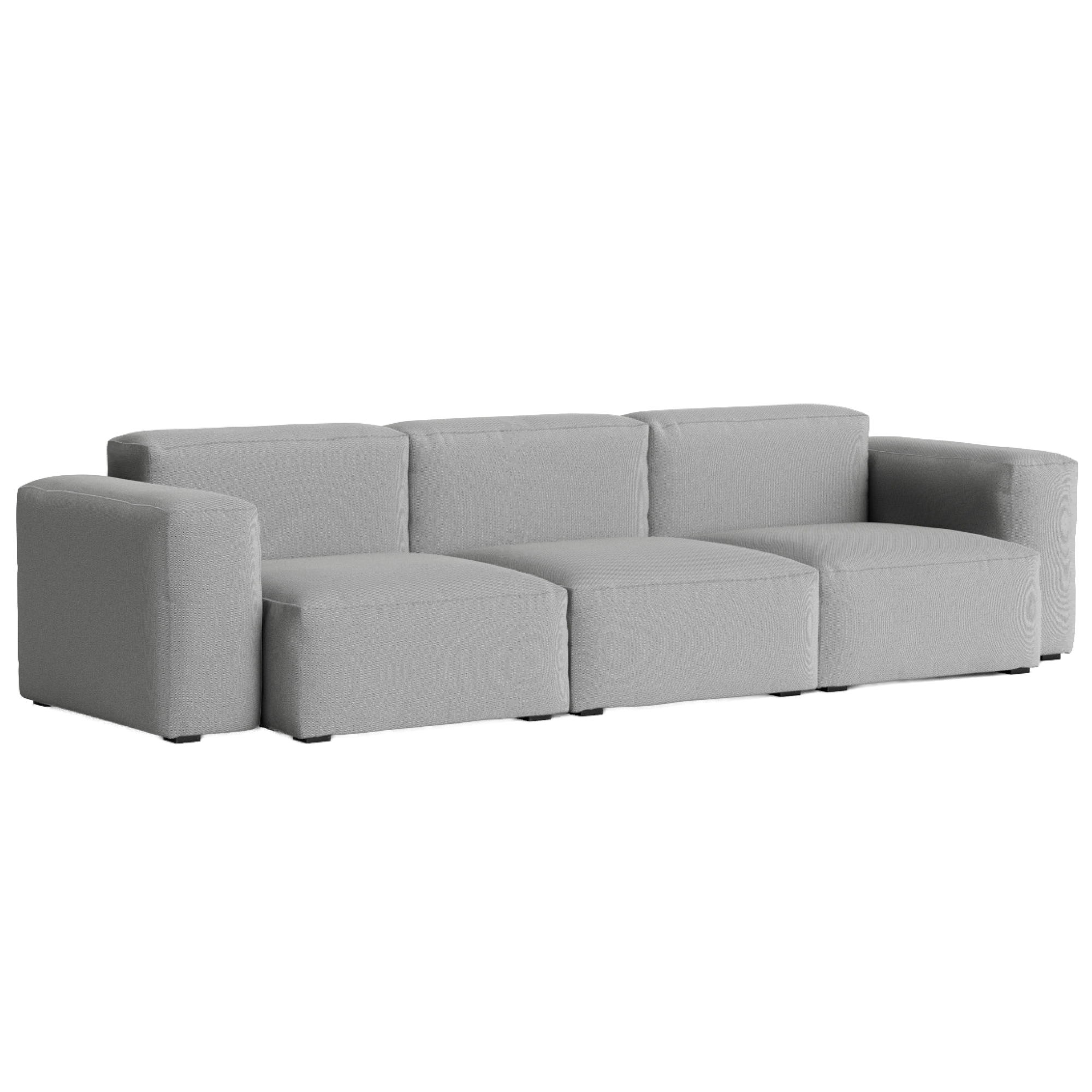 3-zitsbank Mags Soft steelcut trio 133 stitching lichtgrijs