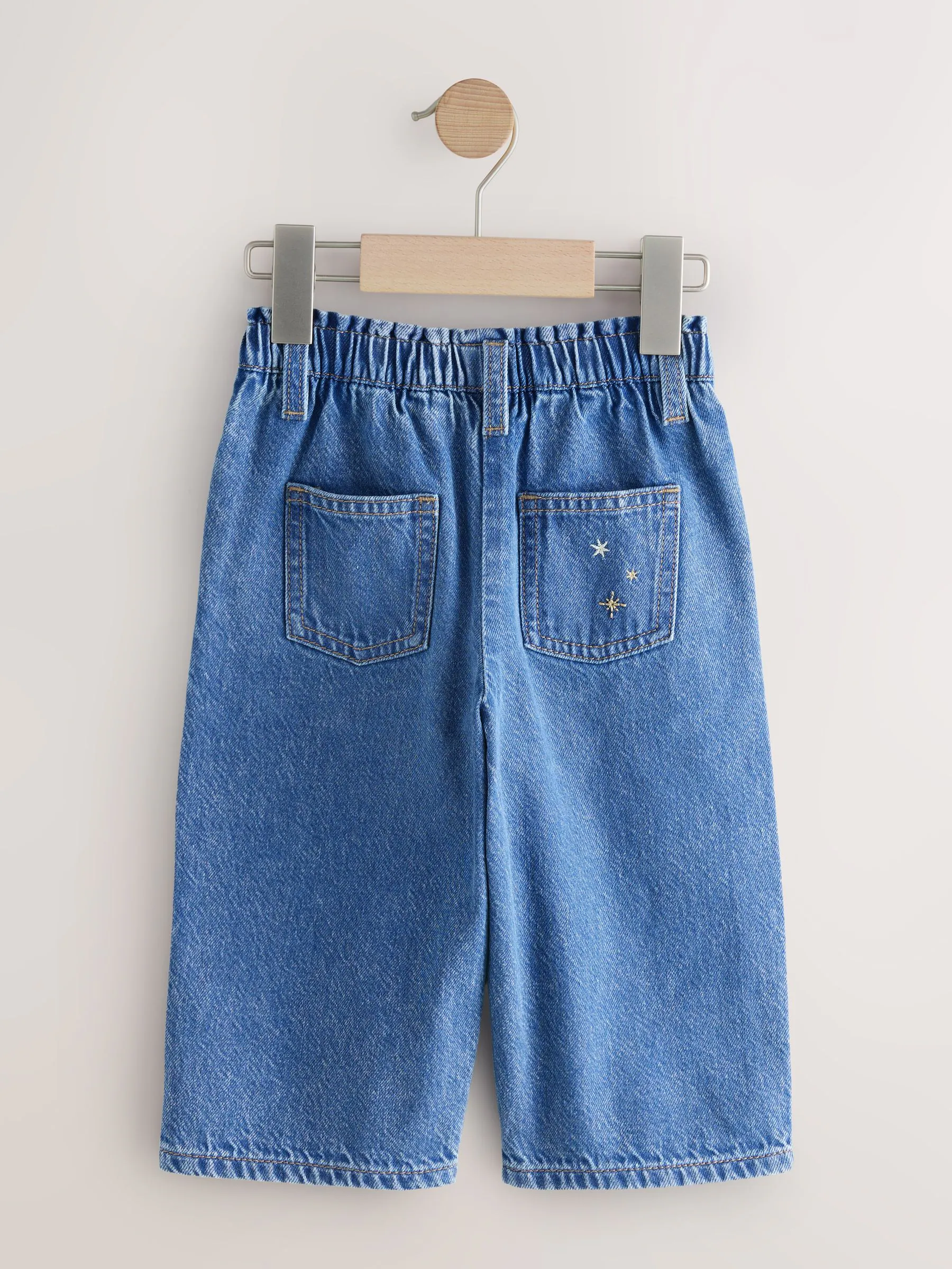 Normaal blauw - Embroidered Wide Leg Jeans (3mths-7yrs)