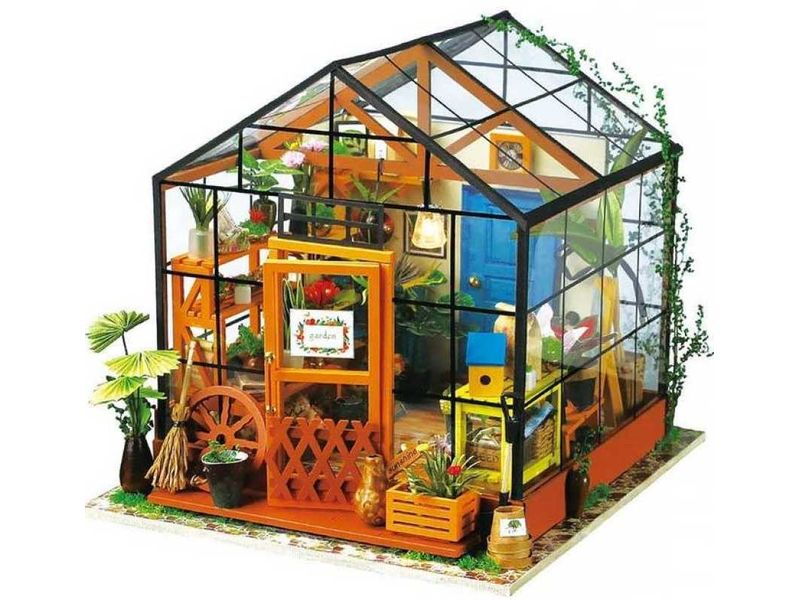 RoboTime Bausatz Cathy's Flower House 3D-Puzzle aus lasergeschnittenen Holzteilen