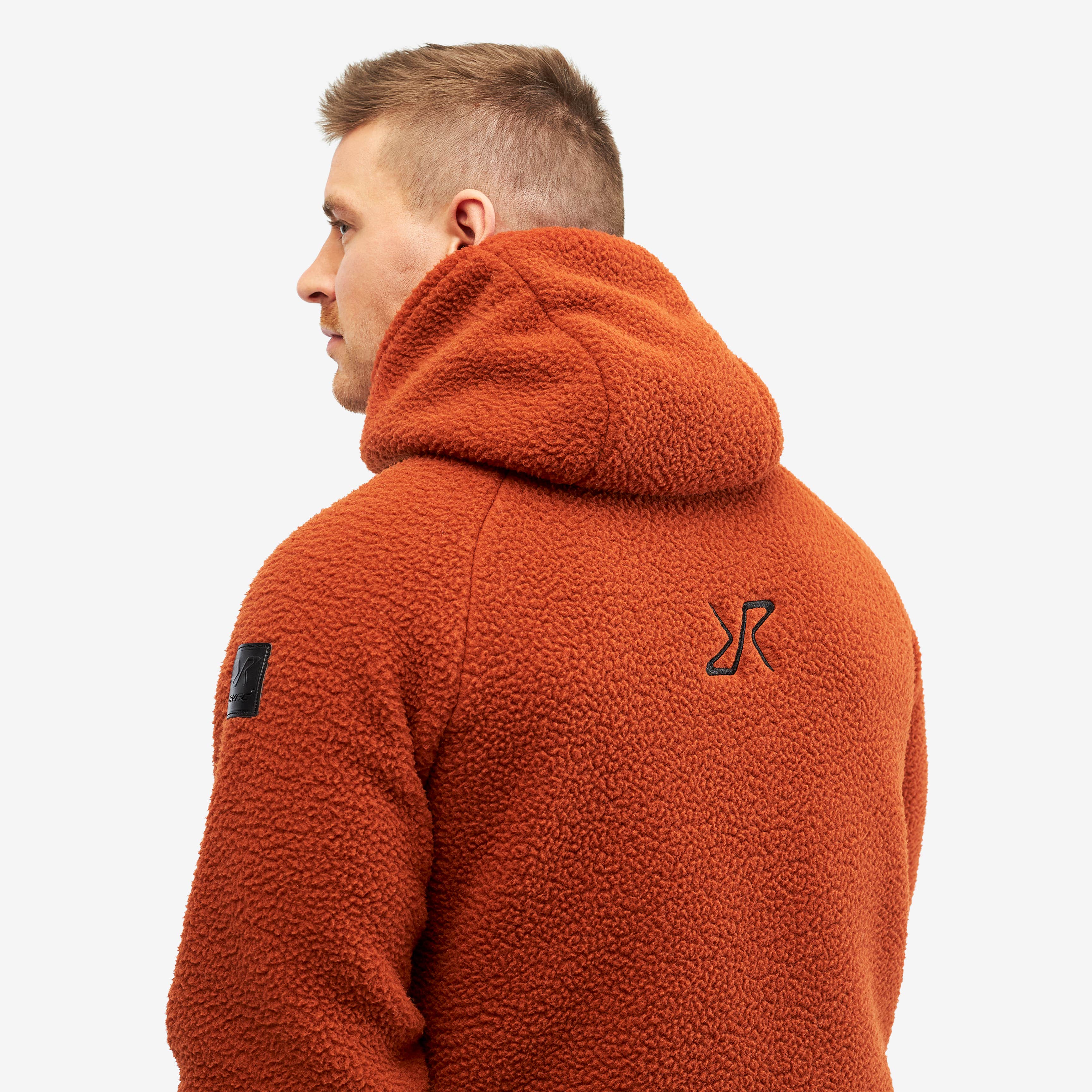 Sherpa Hoodie Herre Rusty Orange