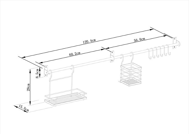 Barre de crédence et accessoires GoodHome Datil l. 120,4 cm