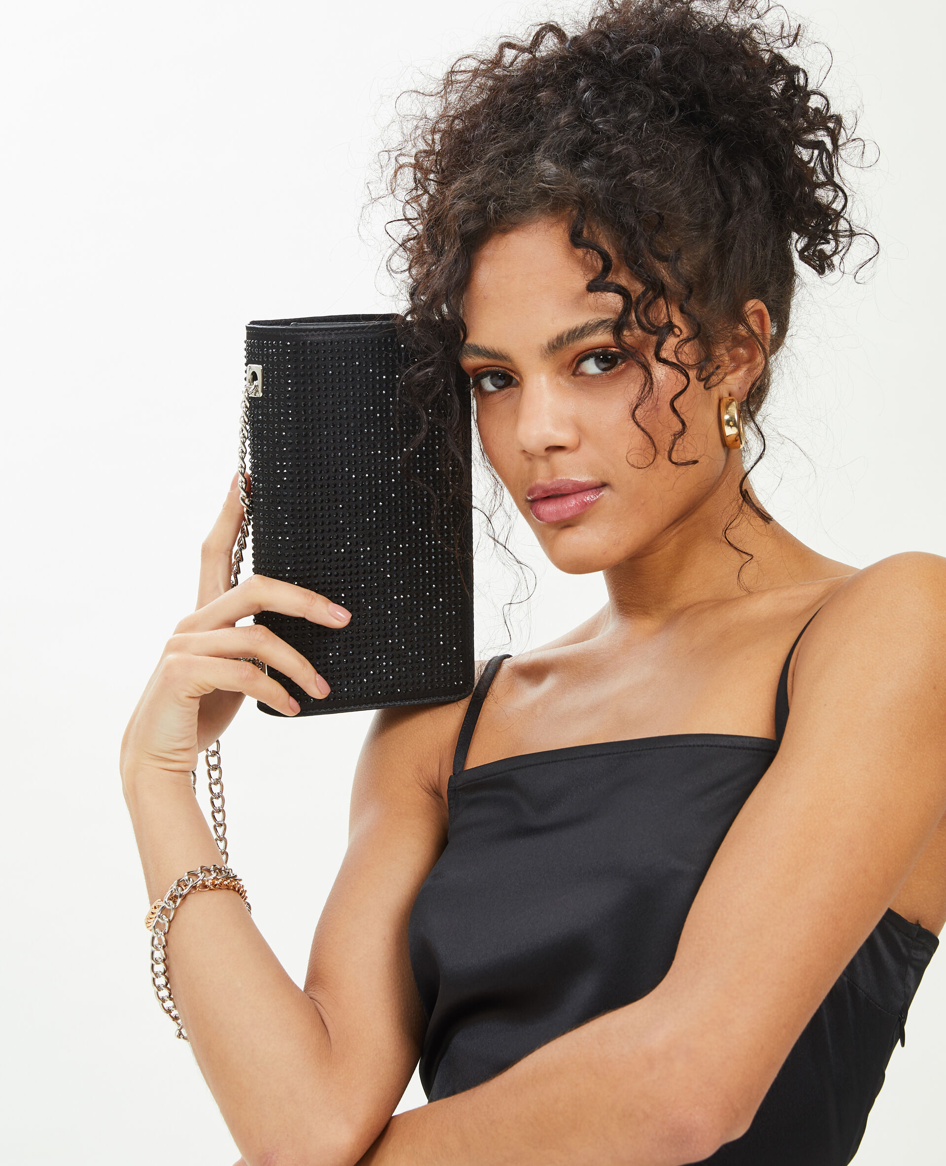 Sac boxy avec brillants - Noir