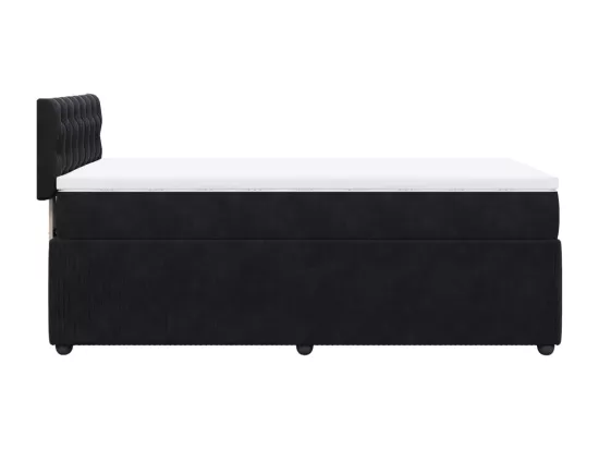 Sommier à lattes de lit avec matelas Noir 90x190 cm Velours