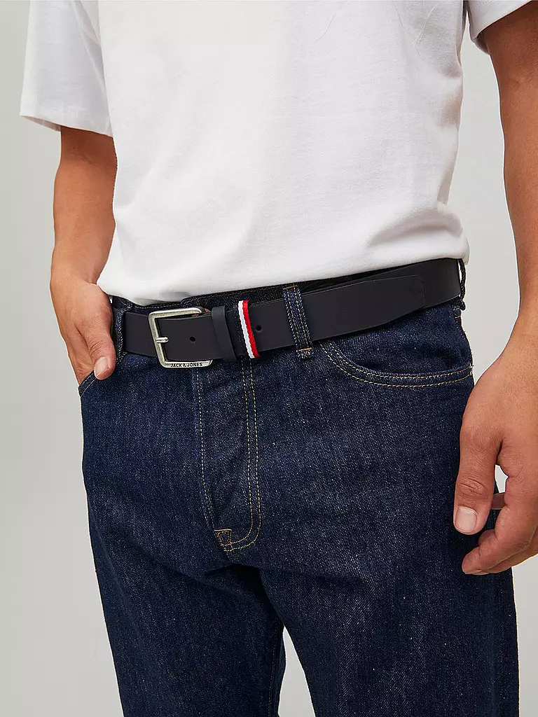 JACK & JONES Ledergürtel JACESPO schwarz