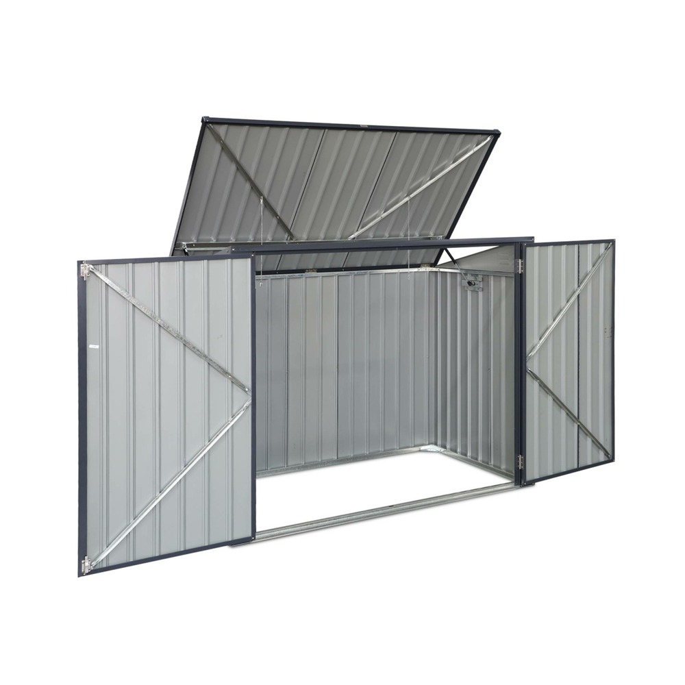 Cache poubelle double couleur gris anthracite. 1.75m²