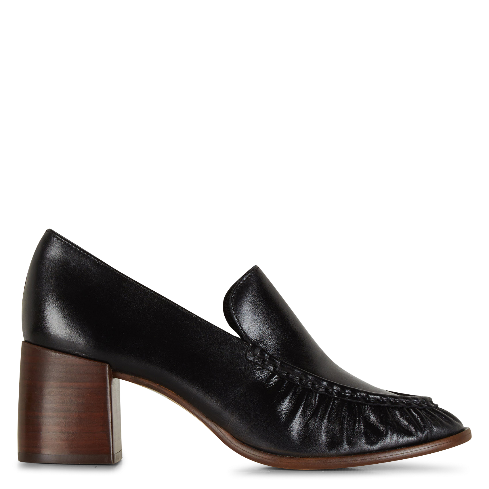 HIKARI - Mocassins à talons en cuir | Noir