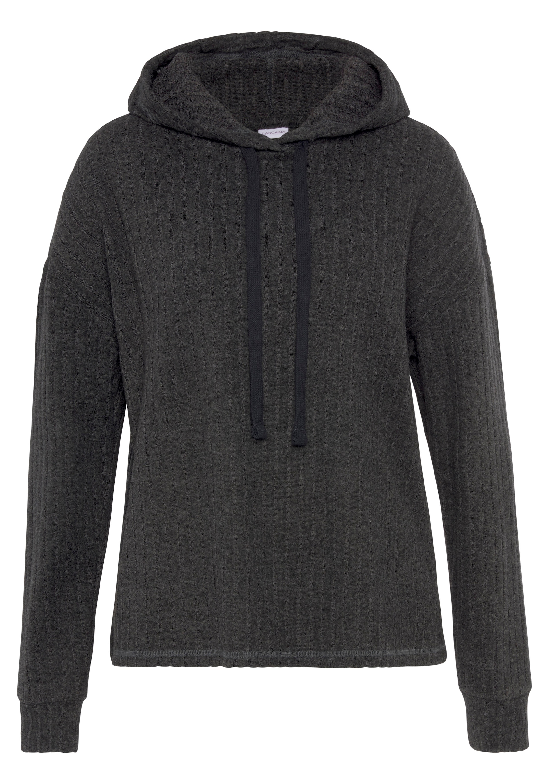 LASCANA Hoodie , Strickpullover mit Kapuze und in melierter Optik, Loungewear