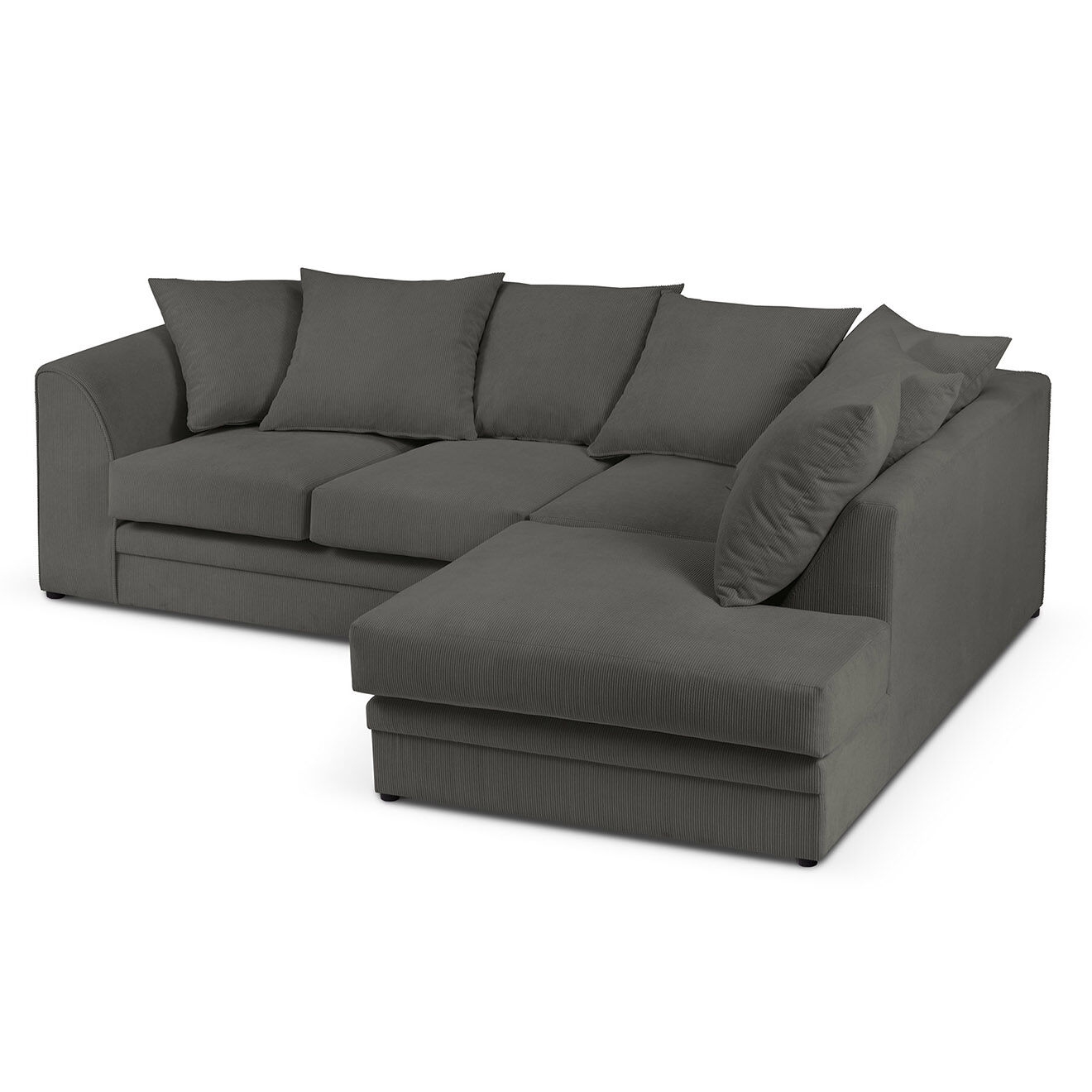 Mazzini Sofas Canapé d'angle droit Quince 4 Places gris foncé - 221x171x80 cm
