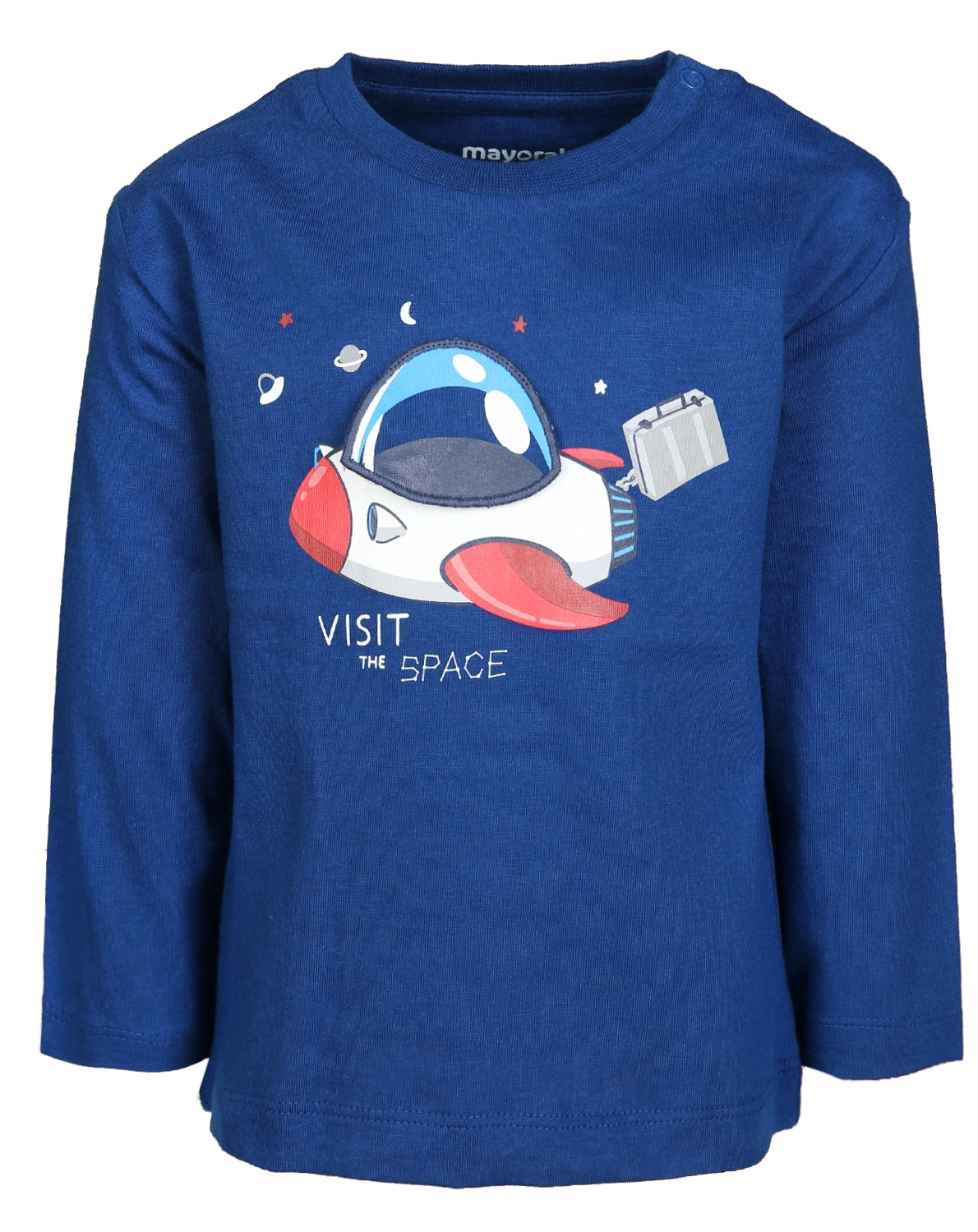 Langarm-Shirt VISIT THE SPACE in blau