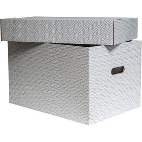Boîte de rangement, petit, set de 3, blanc/gris