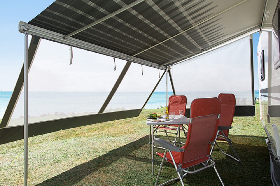DWT Happy Sun voorwand 240cm witte luifel voorwand