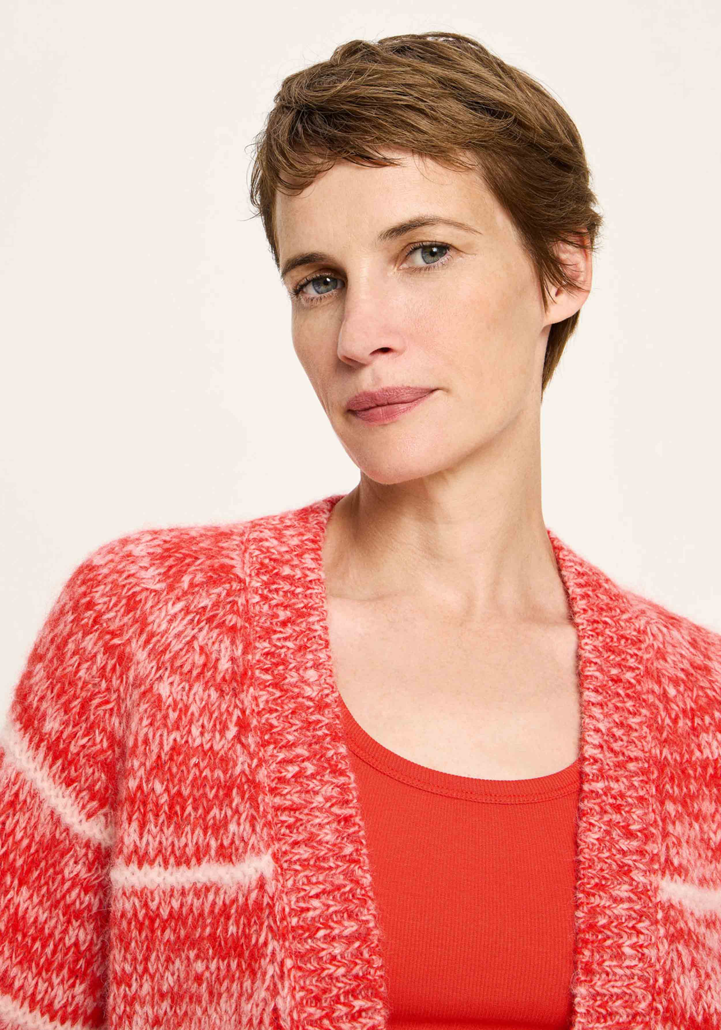Lanius Chunky Strickjacke Red Alert/Rose
