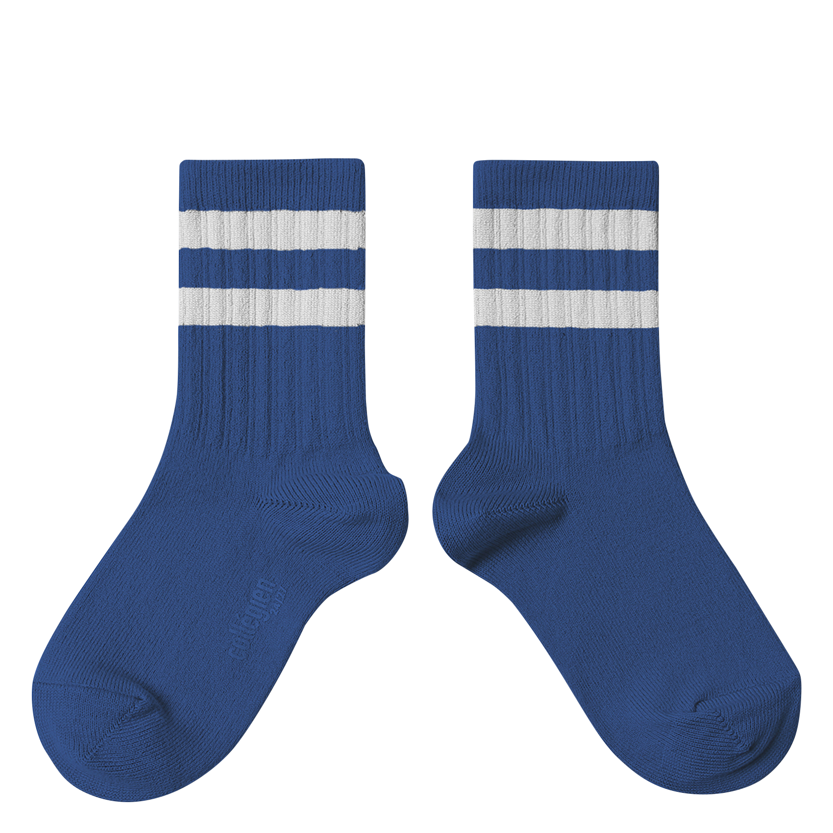 NICO - Chaussettes côtelées à rayures en coton mélangé | Bleu
