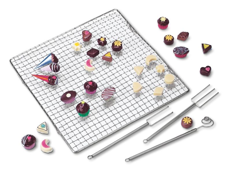Städter Pralinen-Set 4-teilig Pralinengabel und Abtropfgitter