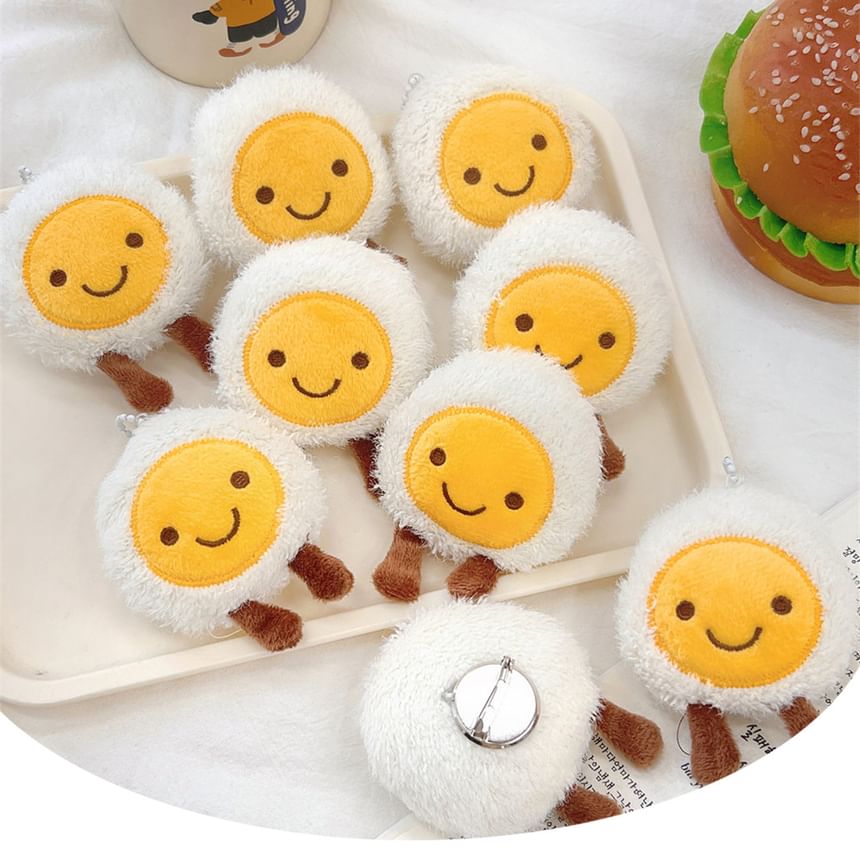 Bohod - Smiley Egg Chenille Tas Charme Sleutelhanger / Broche