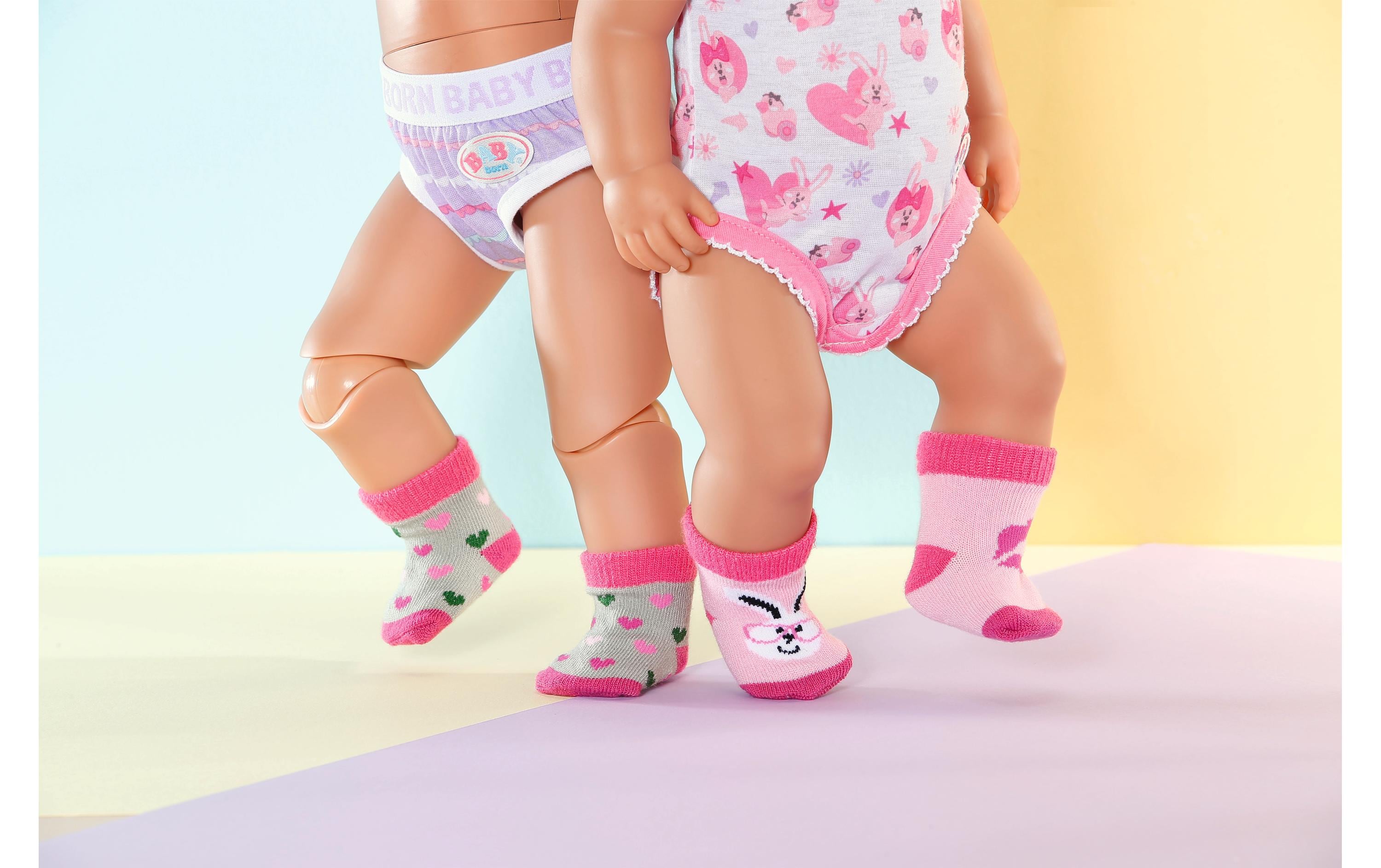 Puppenkleidung Socken 2 Stück assortiertBunte Söckchen für Puppen