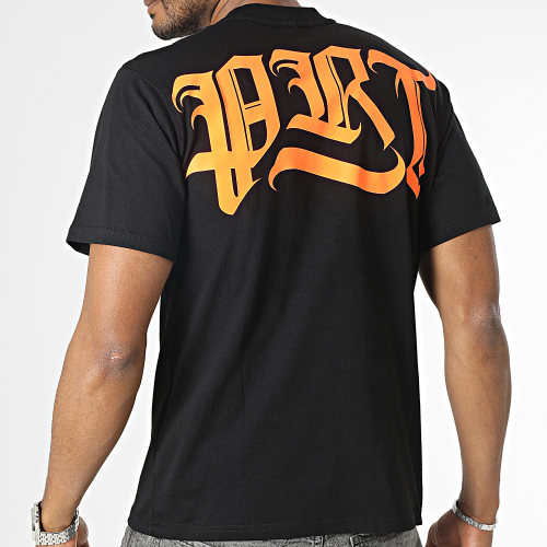 Tee Shirt Stadium Noir Orange Fluo