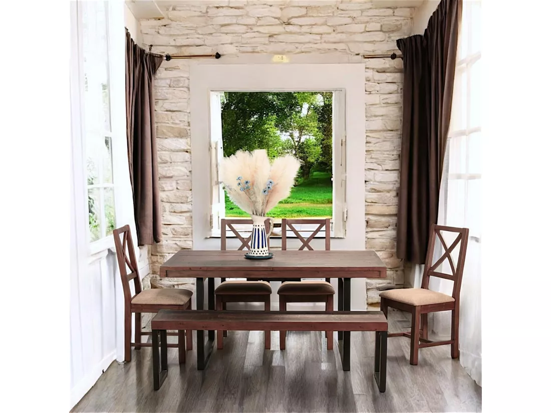 Table à manger extensible bois recyclé 160-200 cm SAMOA