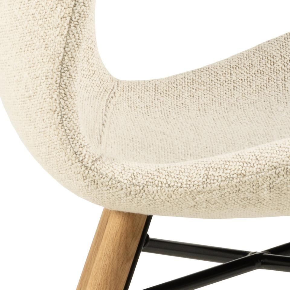 Eetkamerstoel Pescara creme bouclé - set van 2