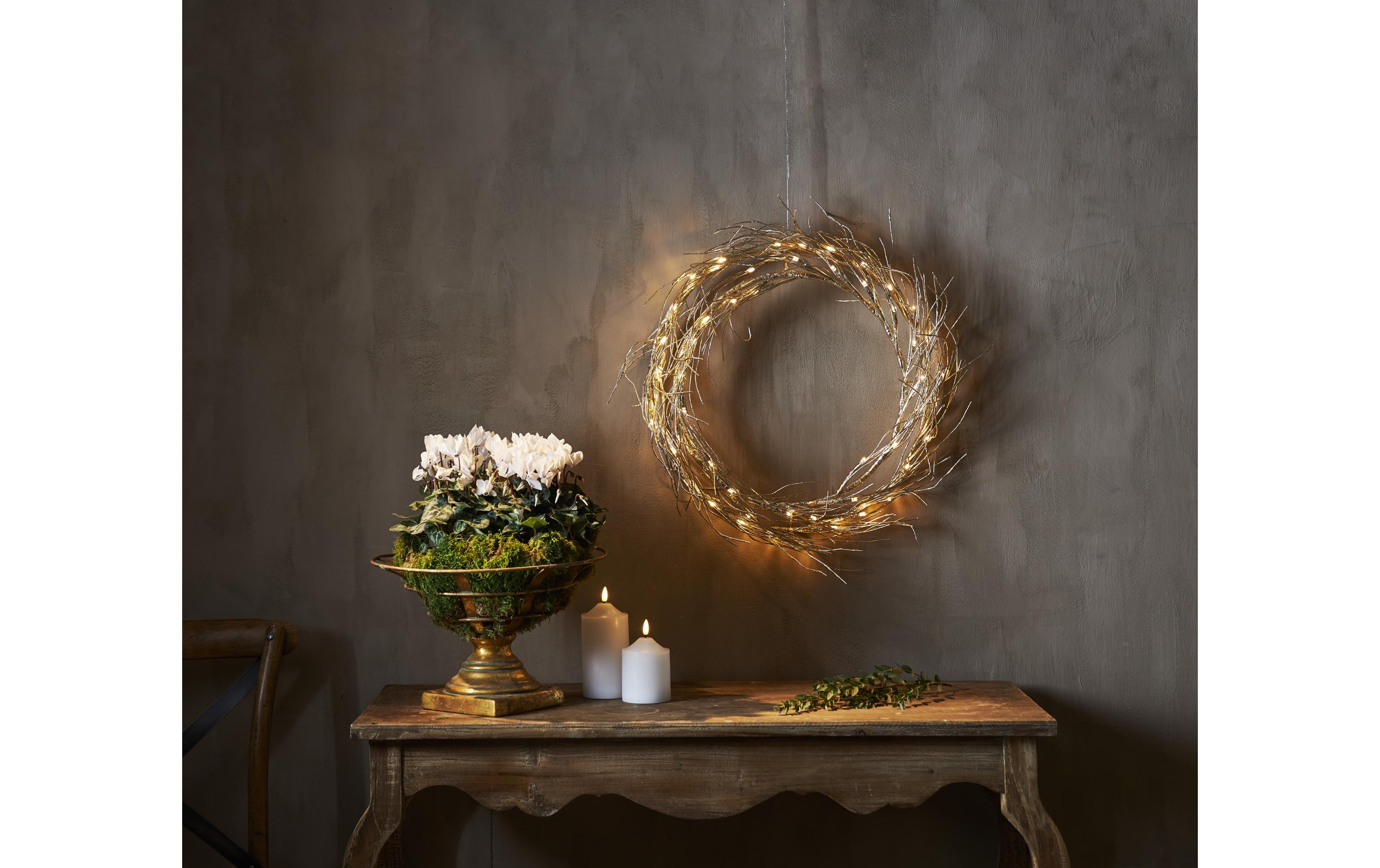 LED-Weihnachtskranz Fizzy 50 LED, 45 cm, indoorFestlicher Leuchtkranz mit 2 Reihen