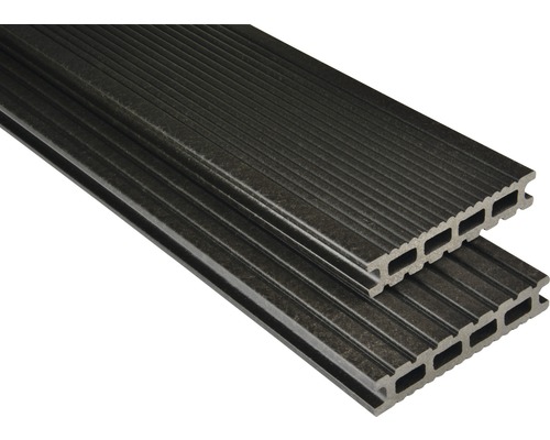 Konsta WPC terrasplanken Futura holle kamerprofiel mat 26x145 mm (verkoop per meter van 1,00 m tot max. 6,00 m) antraciet