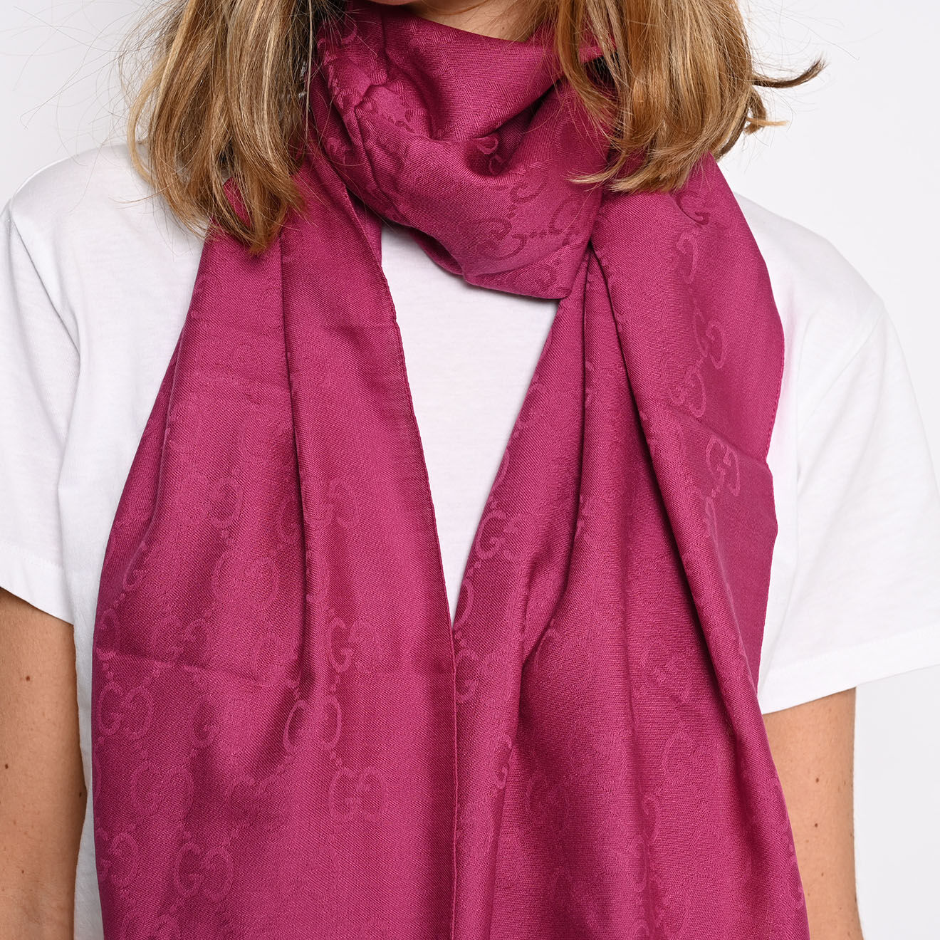 Givenchy Etole Gucci en Laine & Soie fuchsia - Neuf avec étiquette - 180x45 cm