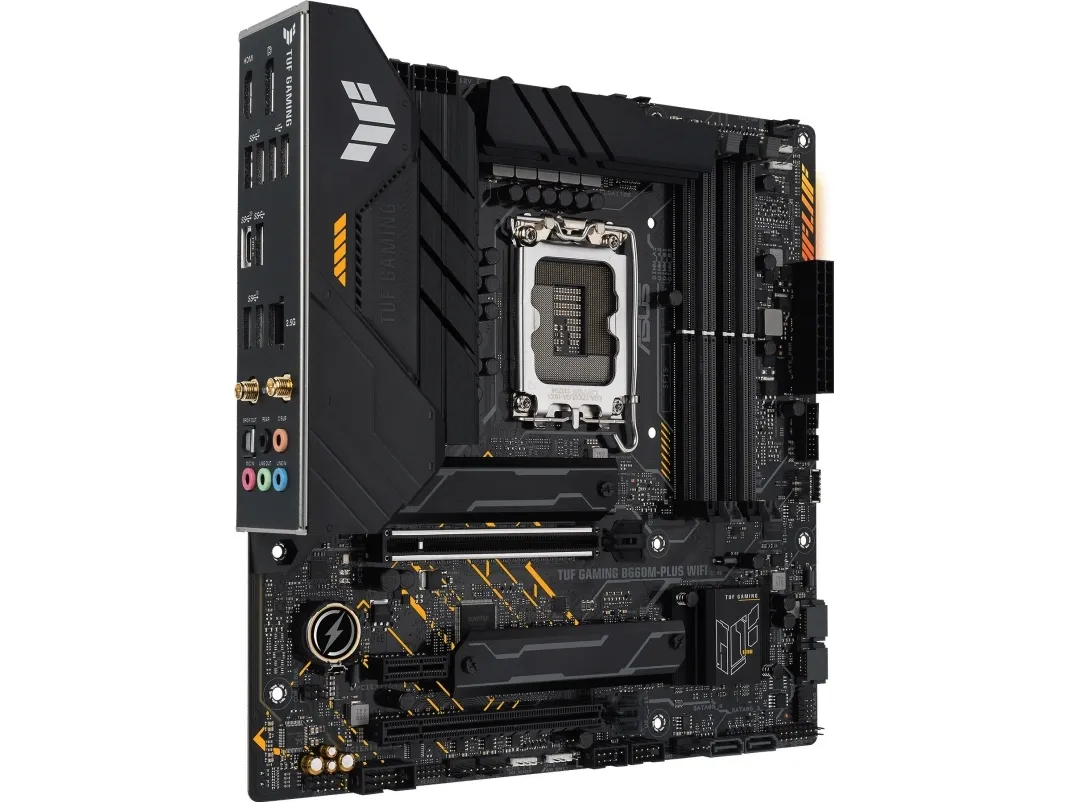 ASUS TUF GAMING B660M-PLUS WIFI - Bundkort - micro ATX - LGA1700 sokkel - B660 Chipset - USB-C Gen 2x2, USB 3.2 Gen 1, USB 3.2 Gen 2, USB-C Gen1 - 2.5 Gigabit LAN, Wi-Fi 6, Bluetooth - onboard grafik (CPU påkrævet) - HD Audio (8-kanaler)