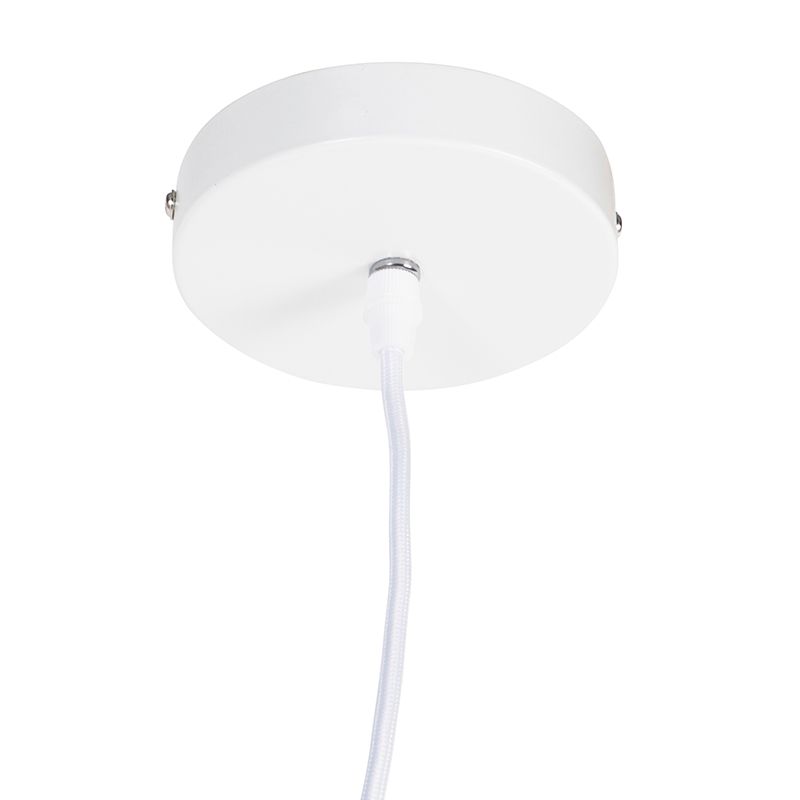 Landelijke hanglamp wit 50 cm - Corda Flat