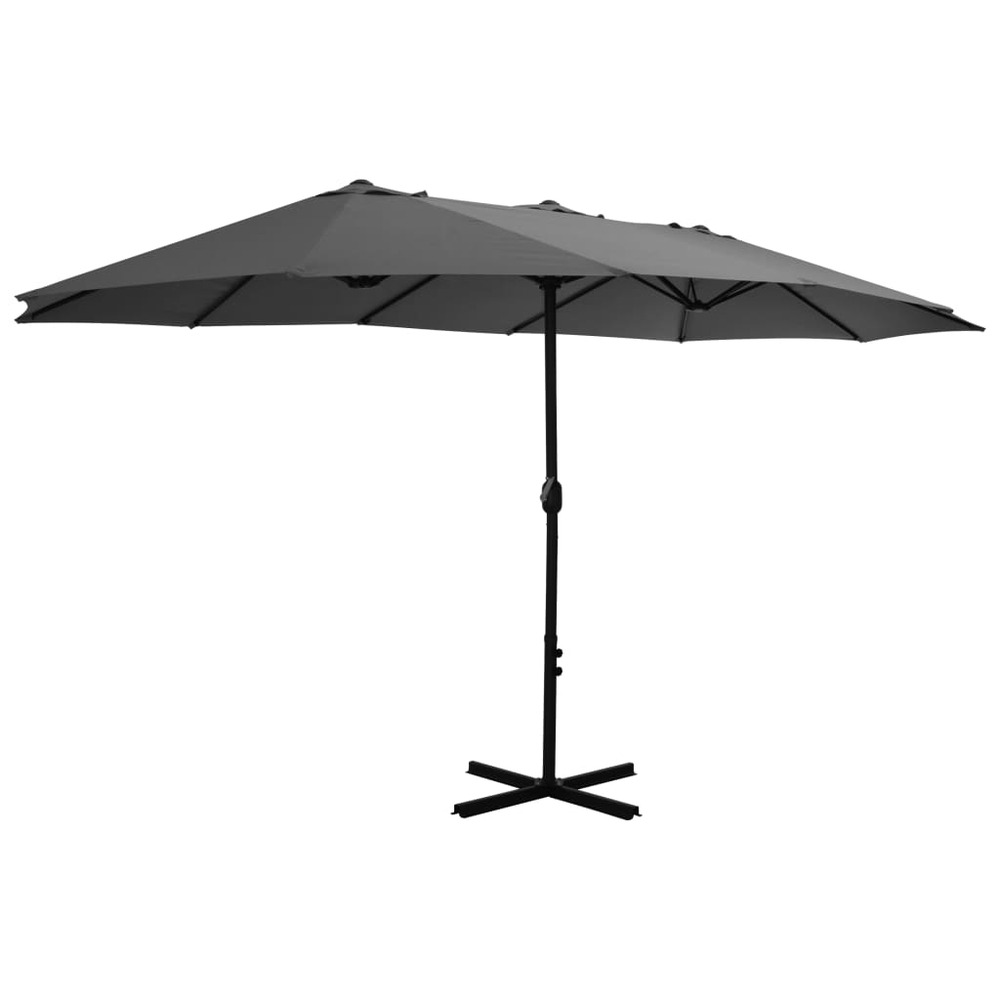 Parasol d'extérieur poteau en aluminium 460 x 270 cm anthracite