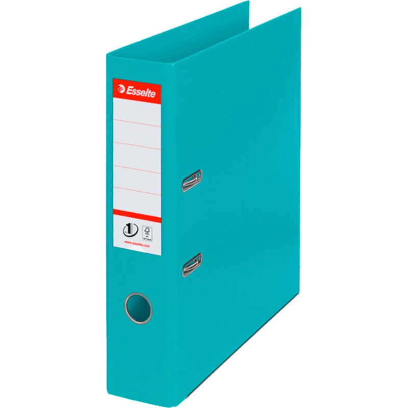 Classeur à levier cartonné Esselte N°1 Power Vivida A4 - Dos de 7,5 cm turquoise