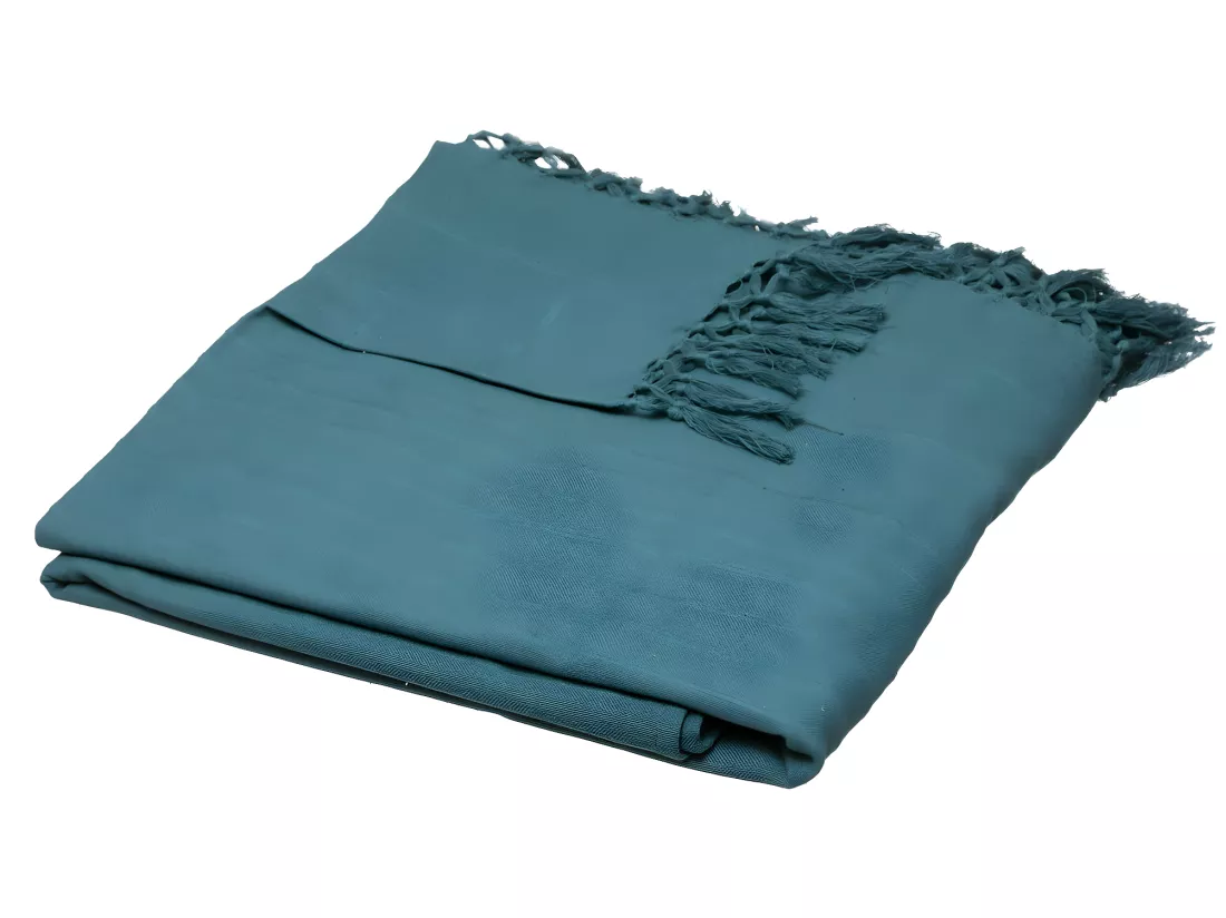 Jeté de lit en Coton Bleu canard 230 x 250 cm