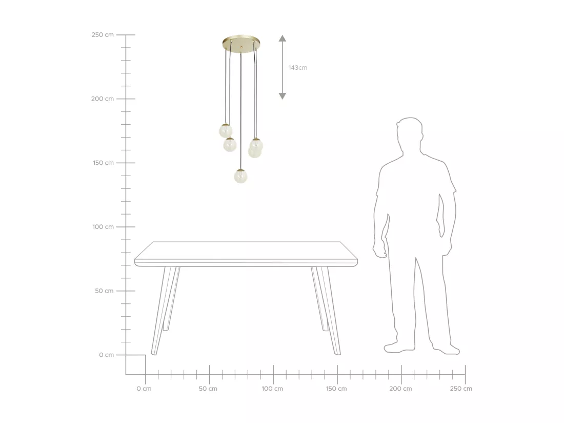 Lampe suspension NOEL Verre Doré