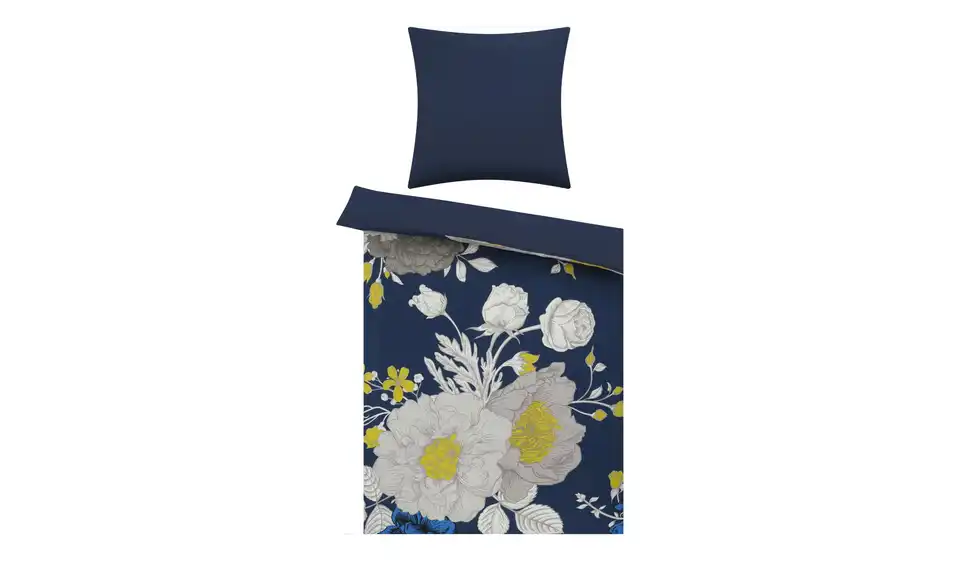 como Satin Wende-Wendebettwäsche Blue Rose