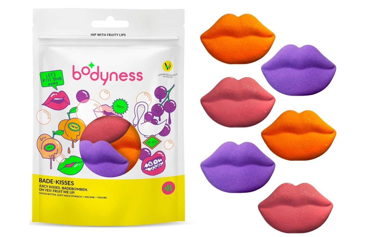 Bodyness Bade-Kisses 1 Stück, assortiertLippenförmige Badebomben