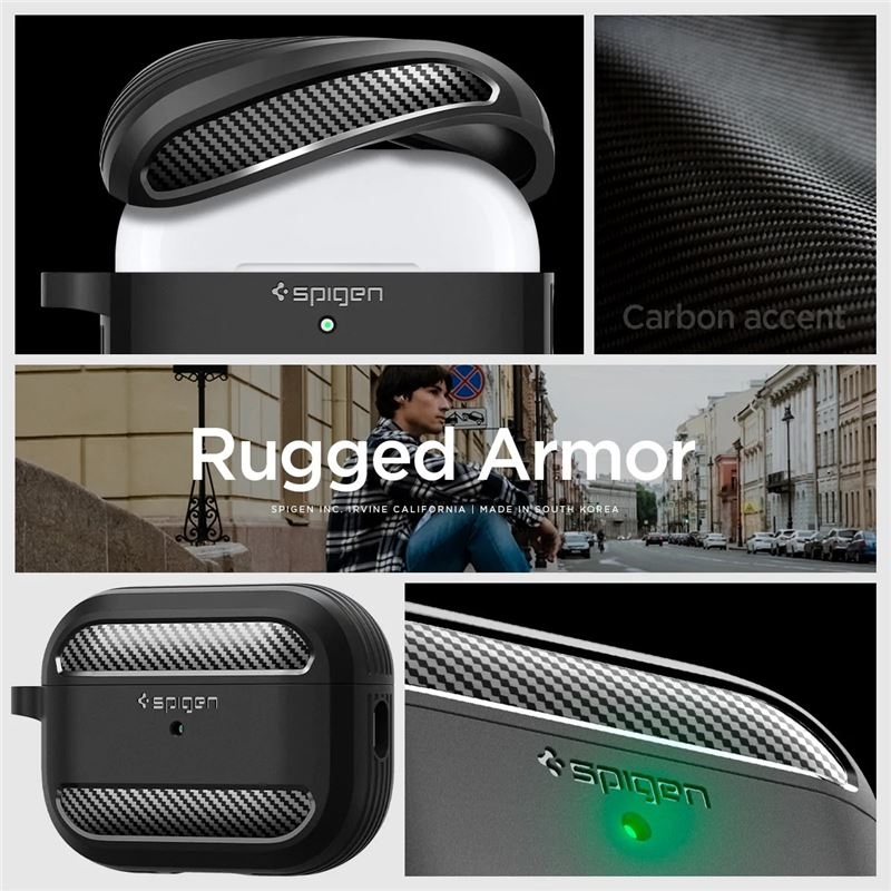 AirPods Pro 2 / AirPods Pro Rugged Armor Case Hülle (ACS05482) - Schwarz