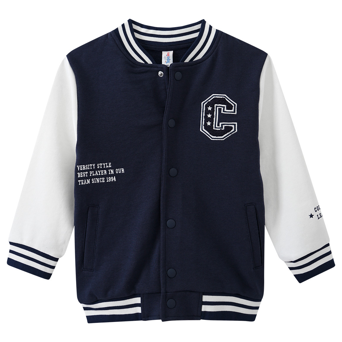 Topolino Jungen College-Jacke mit Druckknöpfen dunkelblau / weiss